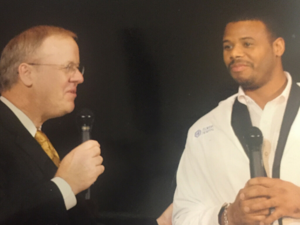This is a meaningful moment with Ken Griffey Jr. as we celebrated achieving the $100 million philanthropy goal for the Florida Hospital Centennial Campaign at the annual Florida Hospital Golden Gala (picture November 18, 2007)